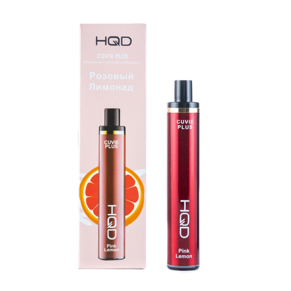 Одноразовая электронная сигарета HQD Cuvie Plus Pink Lemon (Розовый Лимонад) 1200 затяжек в Новосибирске