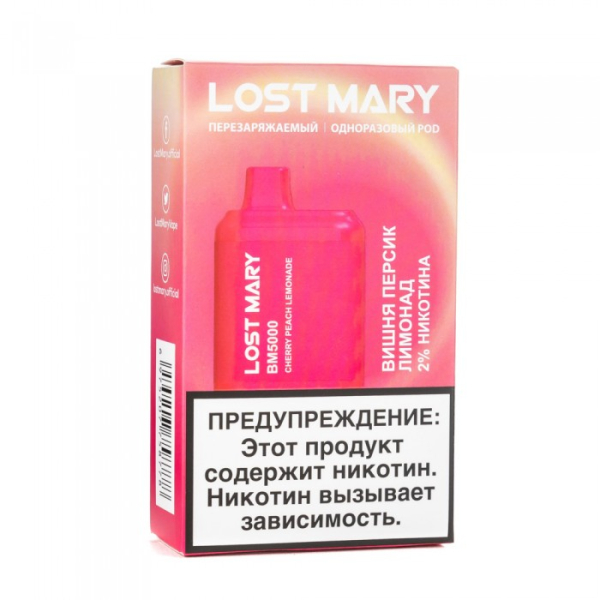 Lost Mary Cherry Peach Lemonade Вишня персик лимонад, 5000 тяг в Новосибирске