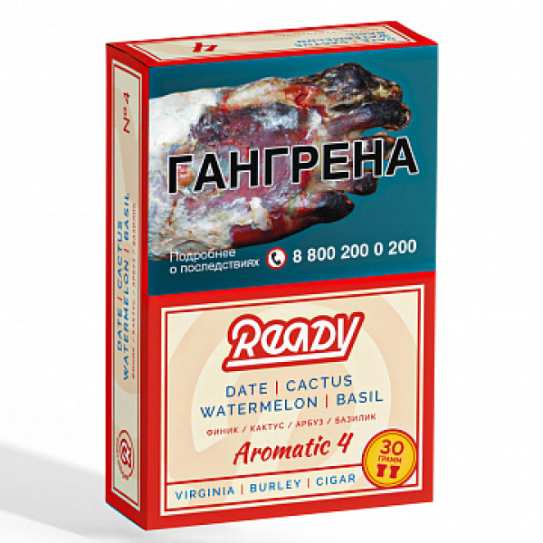 Табак READY №4 DATE CACTUS WATERMELON BASIL (Финик Кактус Арбуз Базилик) 30 гр в Новосибирске