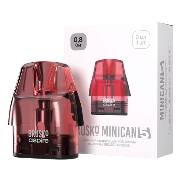 Картридж Brusko Minican 5 3 Мл 08 Ом Красный Red Упак. 1 Шт. в Новосибирске