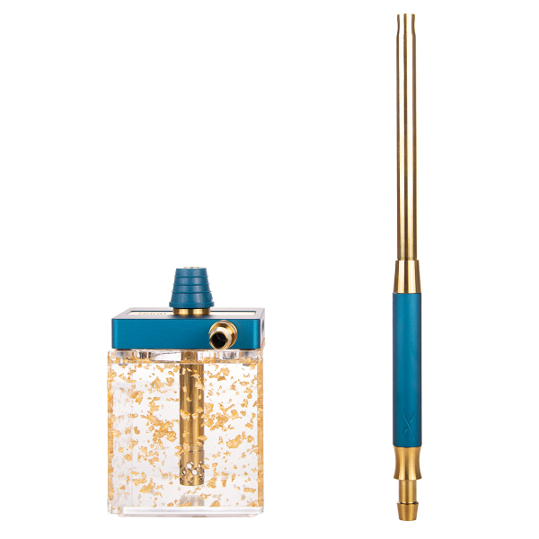 Кальян Hoob Subatom Marine Blue X Gold | Cube Mini Gold в Новосибирске