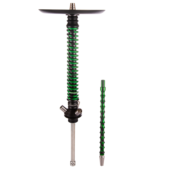 Кальян Mamay Customs Coilover Большой  Черный Зелёный Сплеш в Новосибирске