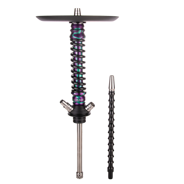 Кальян Mamay Customs Coilover Mini  Фиолетово Бирюзовый Сплеш Чёрный в Новосибирске