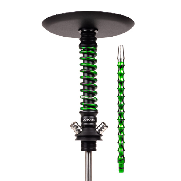 Кальян Mamay Customs Coilovers Mini Anod Черный Матовый Green Splash в Новосибирске